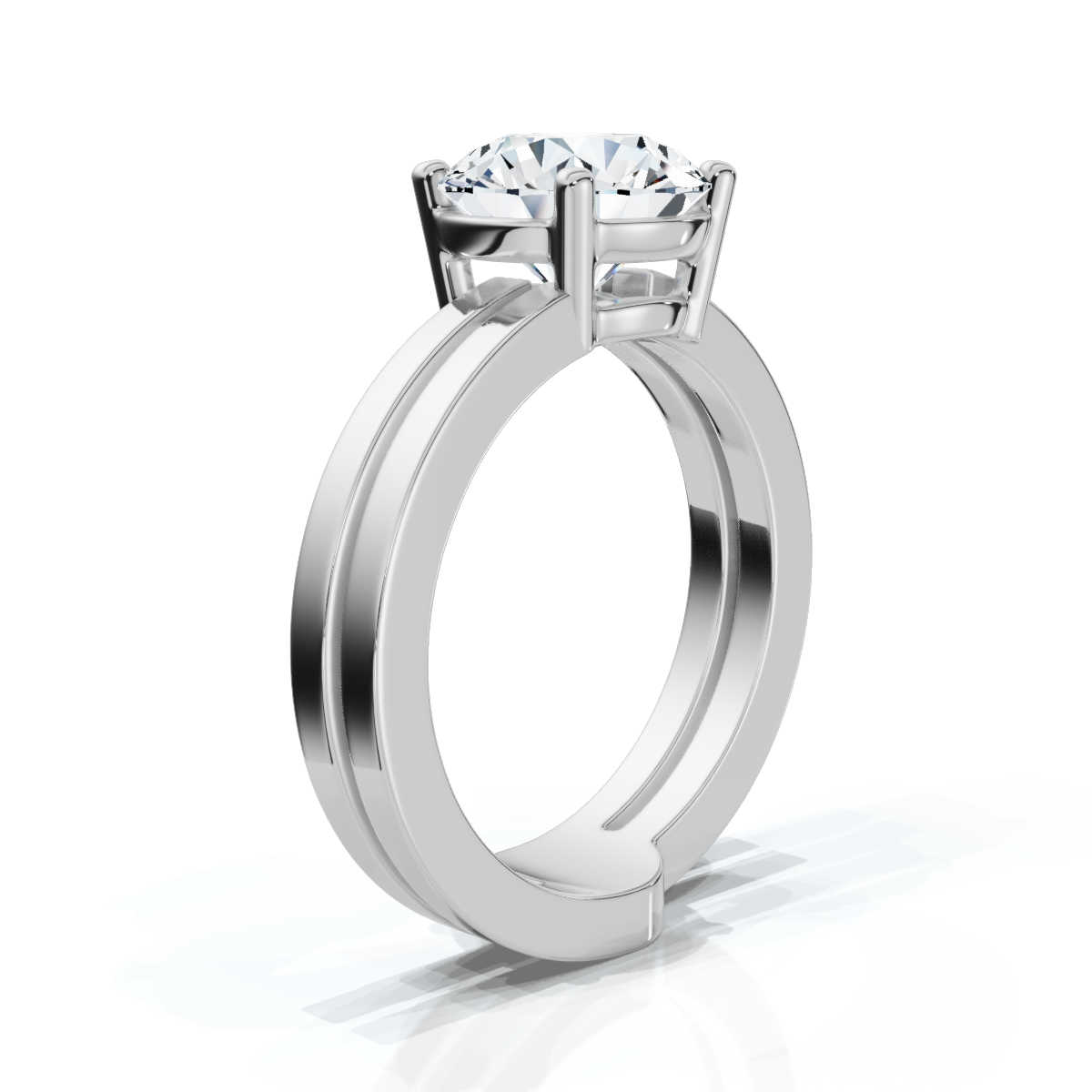 14K White Gold Valor Spiral Lab Grown Diamond Ring 