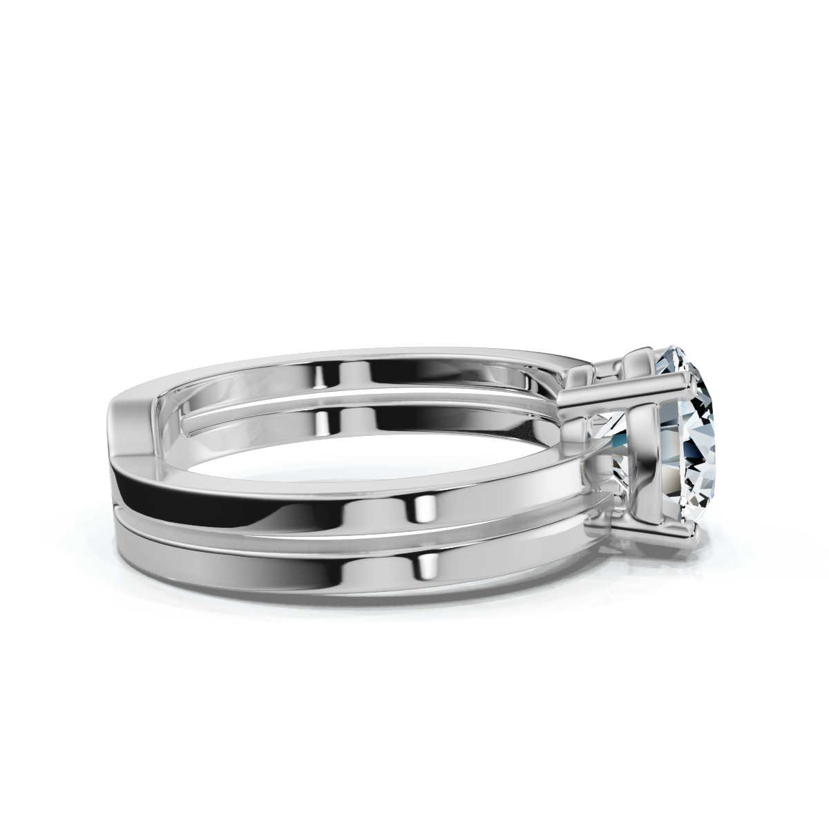 14K White Gold Valor Spiral Lab Grown Diamond Ring 
