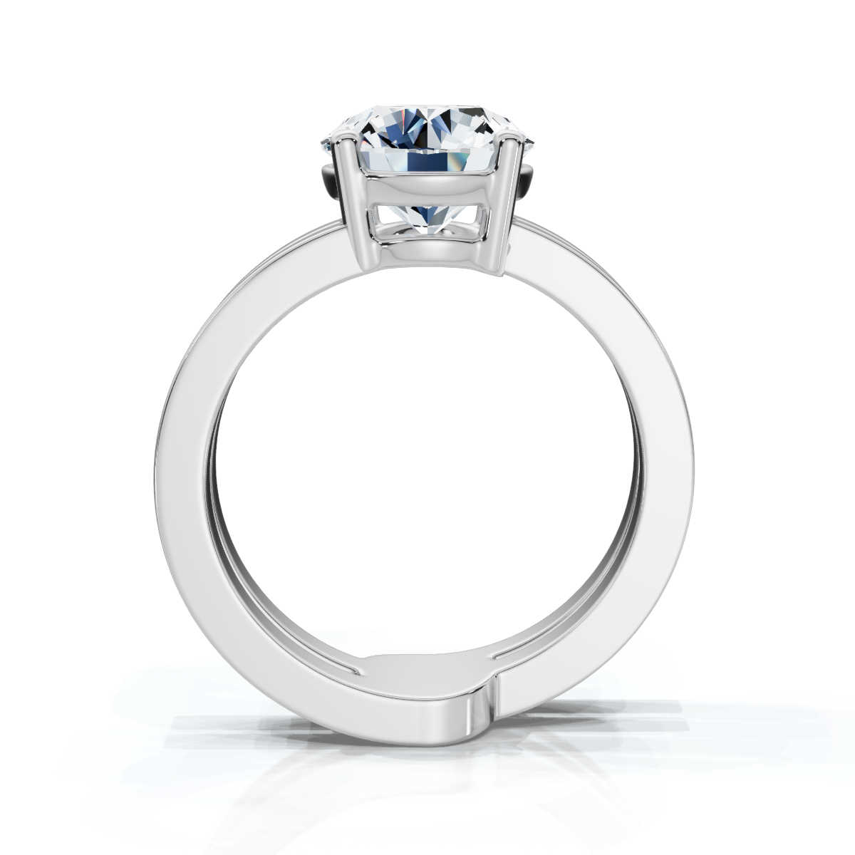 14K White Gold Valor Spiral Lab Grown Diamond Ring 