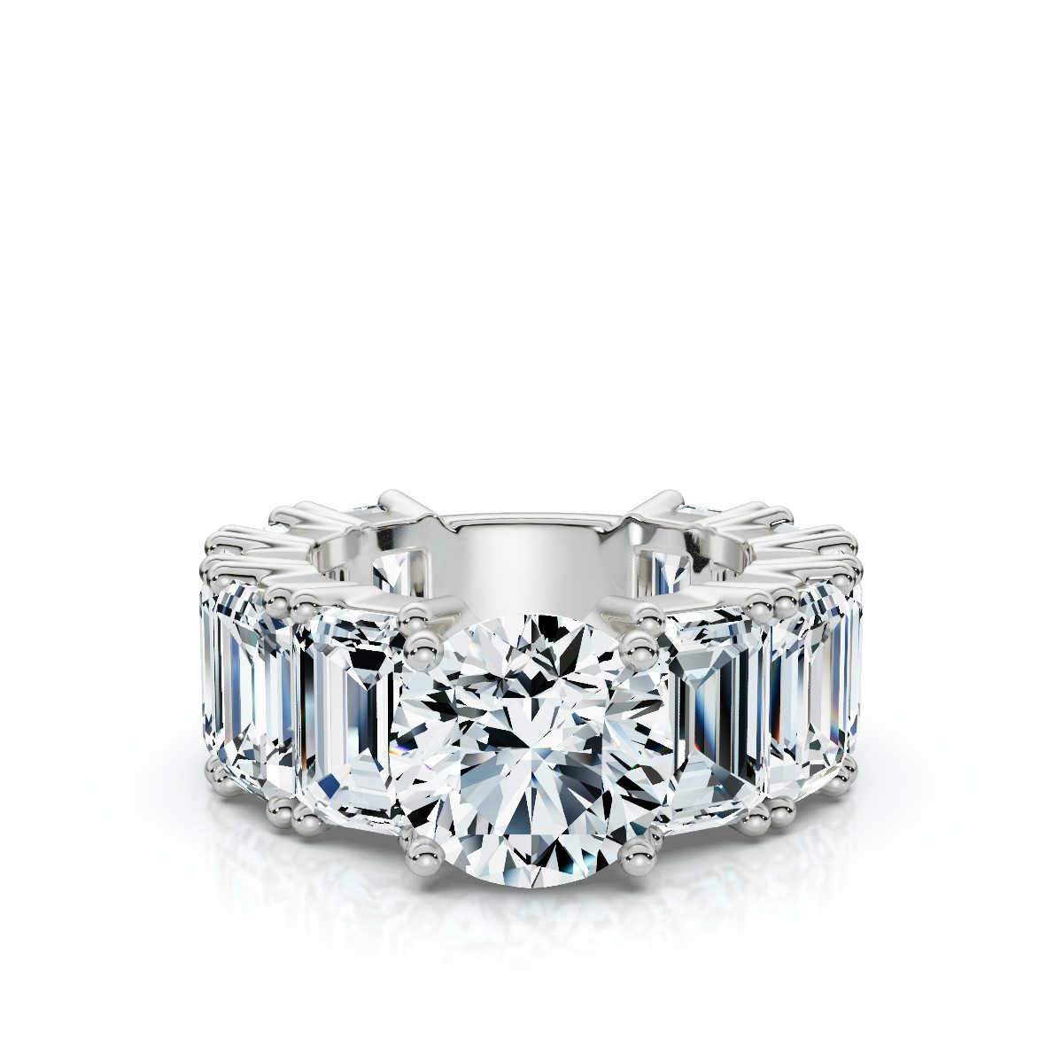 14K White Gold Zahara Accents Lab Grown Diamond Ring (14 1/10 ct. tw)