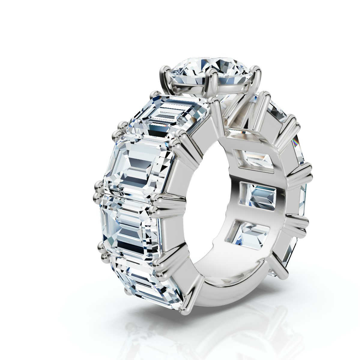 14K White Gold Zahara Accents Lab Grown Diamond Ring (16.00 ct. tw)
