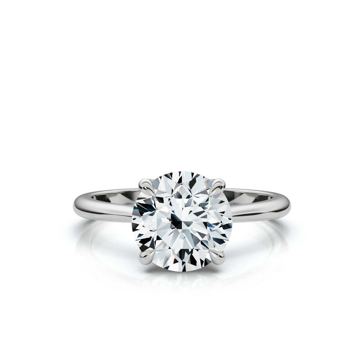 14K White Gold Portia Tulip Solitaire Engagement Ring 