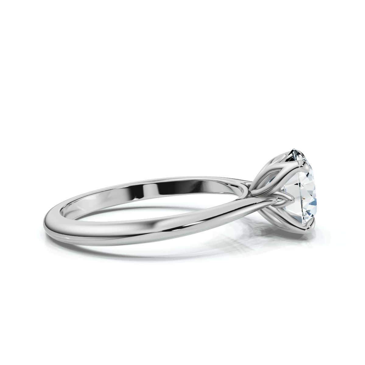 14K White Gold Portia Tulip Solitaire Engagement Ring 