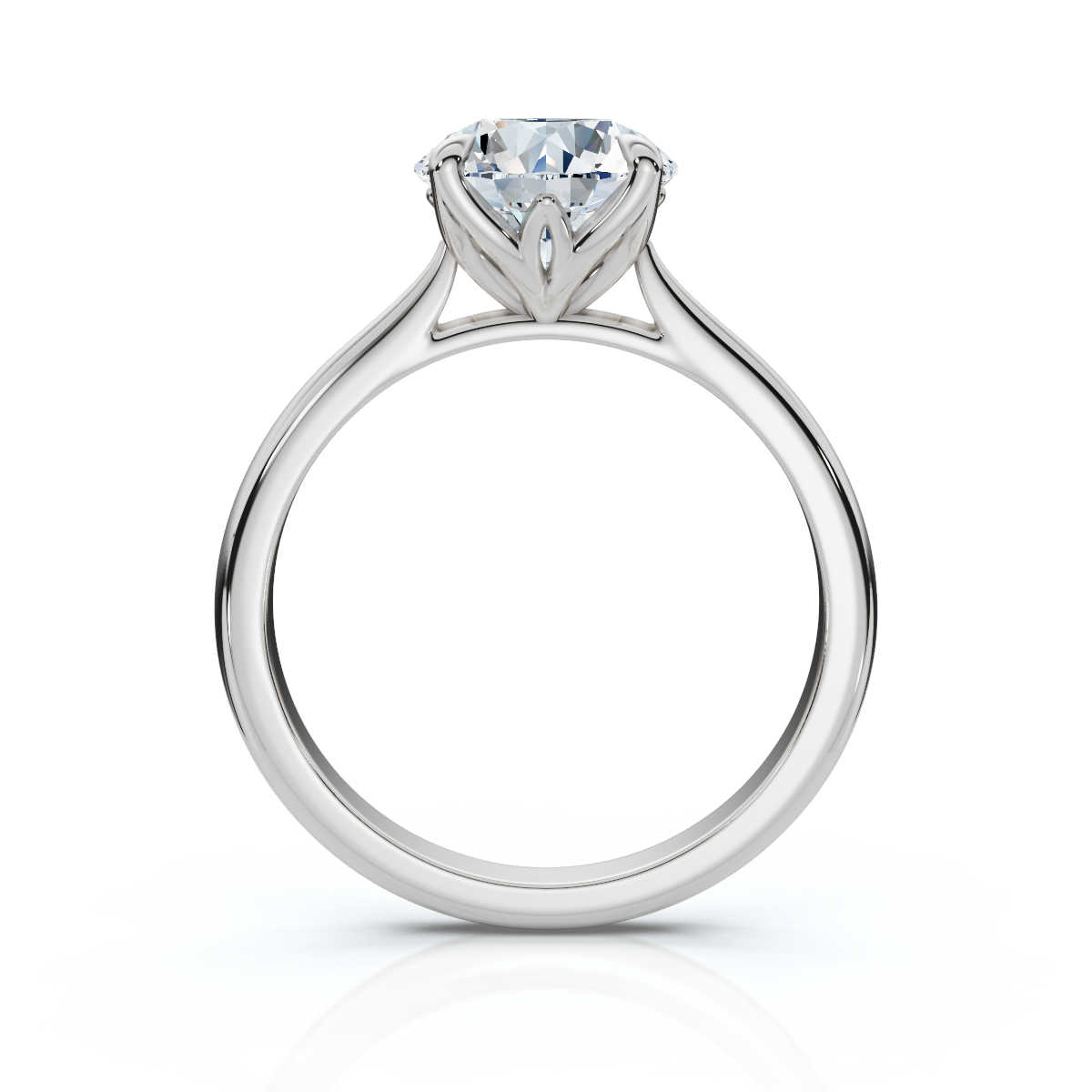 14K White Gold Portia Tulip Solitaire Engagement Ring 