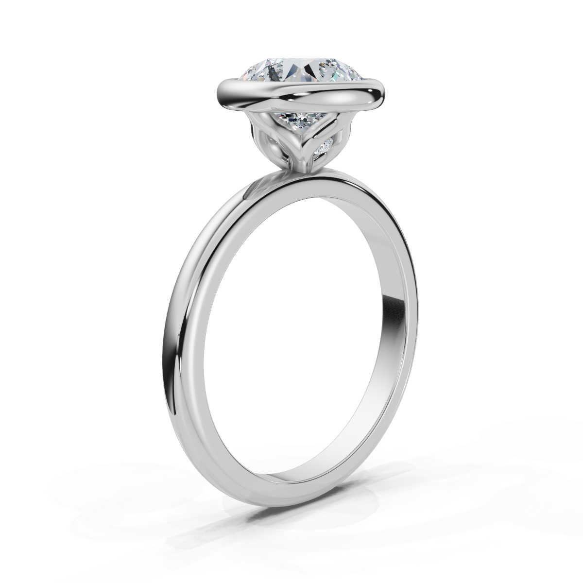 14K White Gold Nancy Tulip Lab Grown Diamond Engagement Ring (1/20 ct. tw)