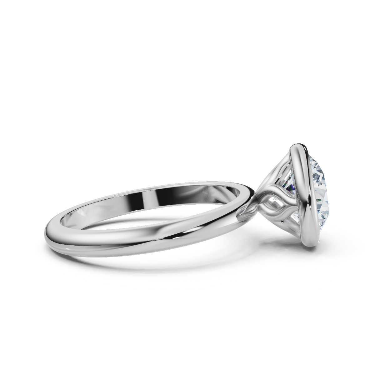 14K White Gold Nancy Tulip Lab Grown Diamond Engagement Ring (1/20 ct. tw)