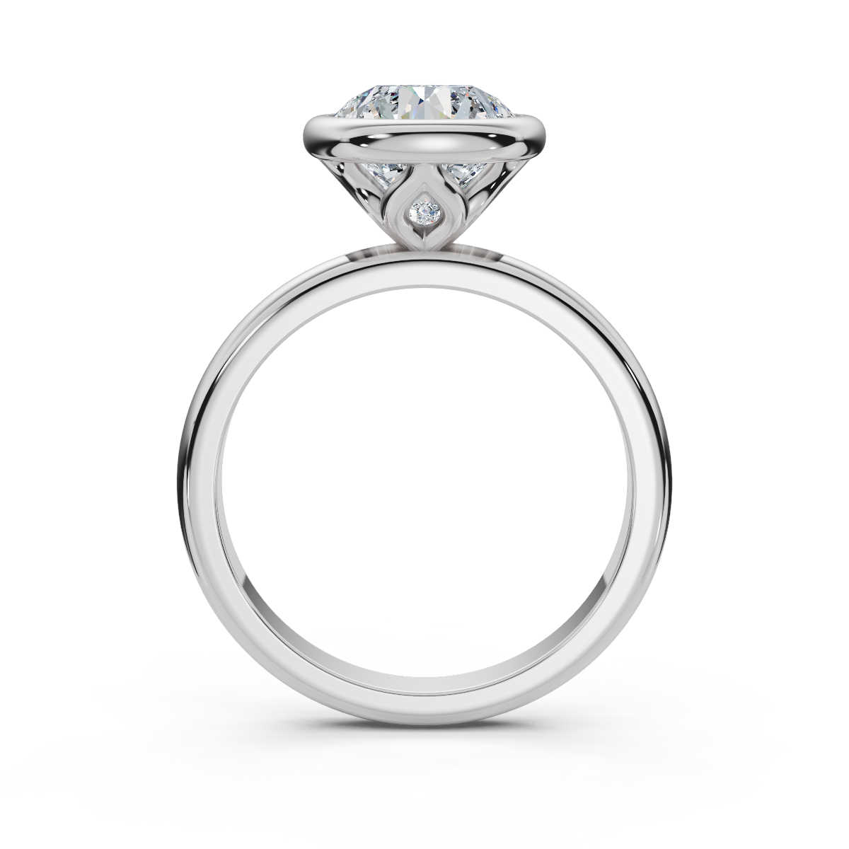 14K White Gold Nancy Tulip Lab Grown Diamond Engagement Ring (1/20 ct. tw)
