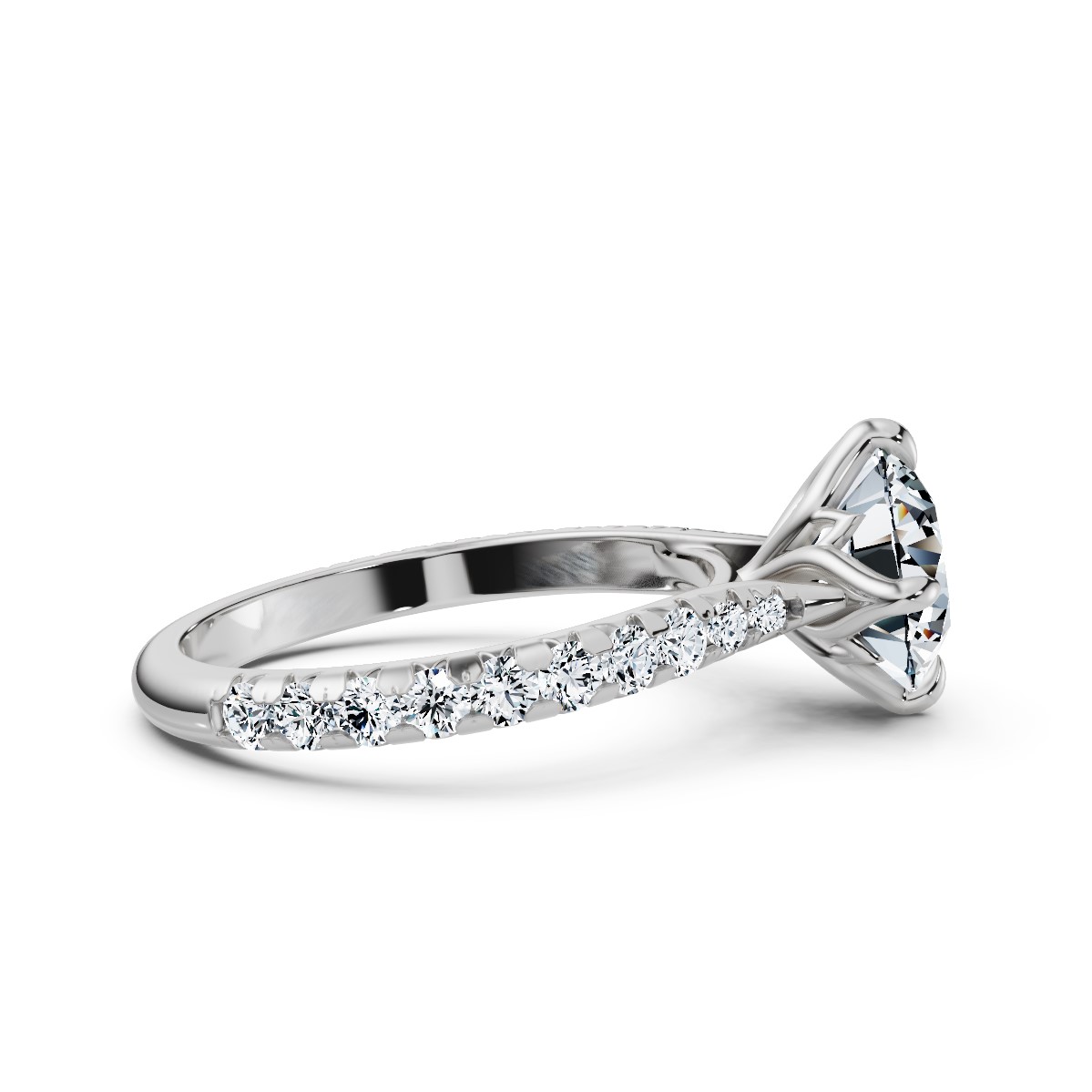 14K White Gold Zenith Tulip Lab Grown Diamond Engagement Ring (1/2 ct. tw)