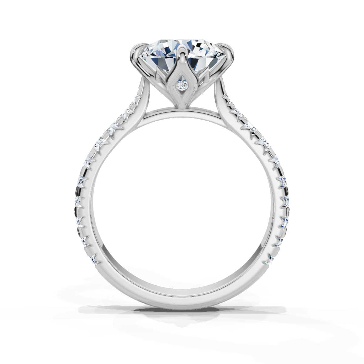 14K White Gold Zenith Tulip Lab Grown Diamond Engagement Ring (1/2 ct. tw)