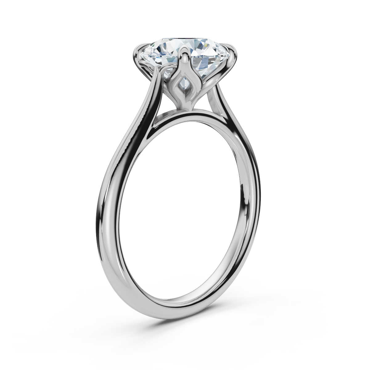 14K White Gold Sylvia Solitaire Engagement Ring 