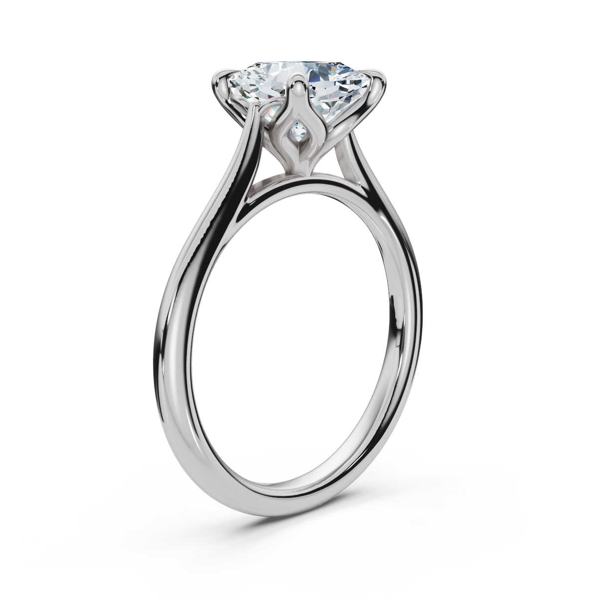 14K White Gold Sylvia Solitaire Engagement Ring 