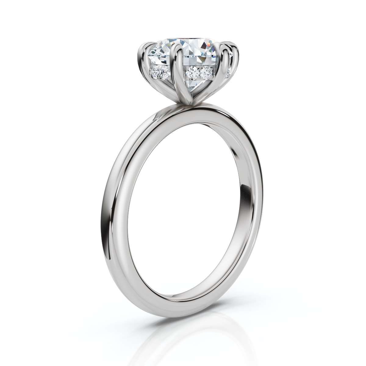 14K White Gold Briar Hidden Accents Lab Grown Diamond Ring (1/10 ct. tw)