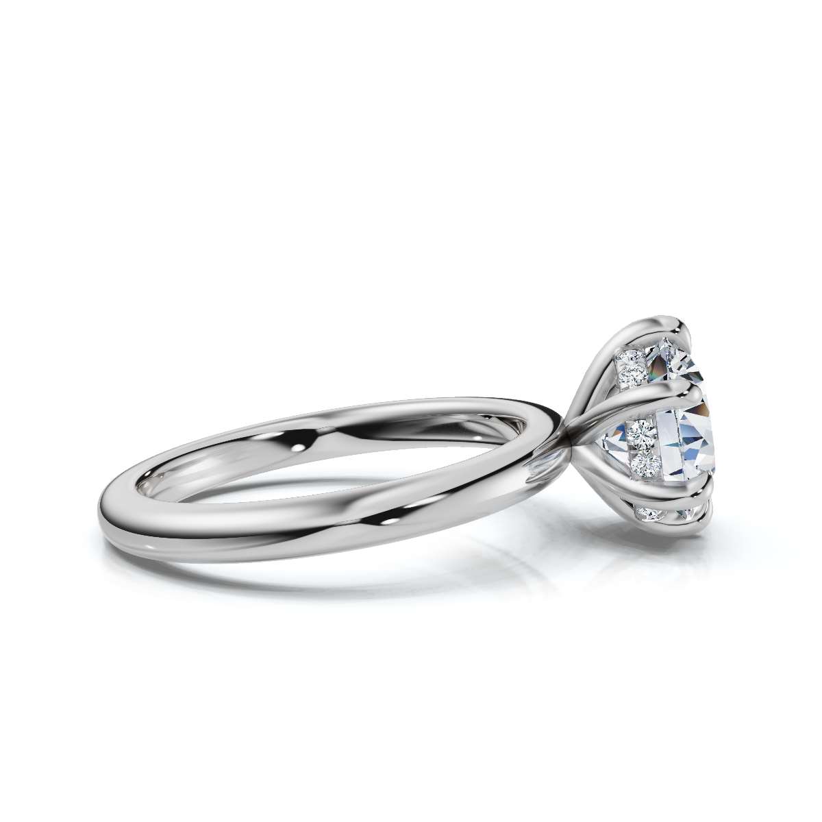 14K White Gold Briar Hidden Accents Lab Grown Diamond Ring (1/10 ct. tw)