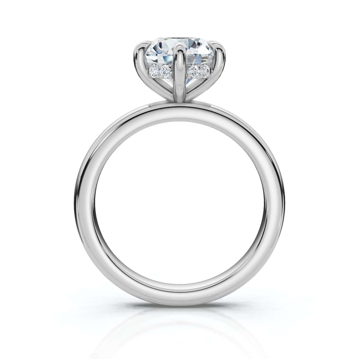 14K White Gold Briar Hidden Accents Lab Grown Diamond Ring (1/10 ct. tw)