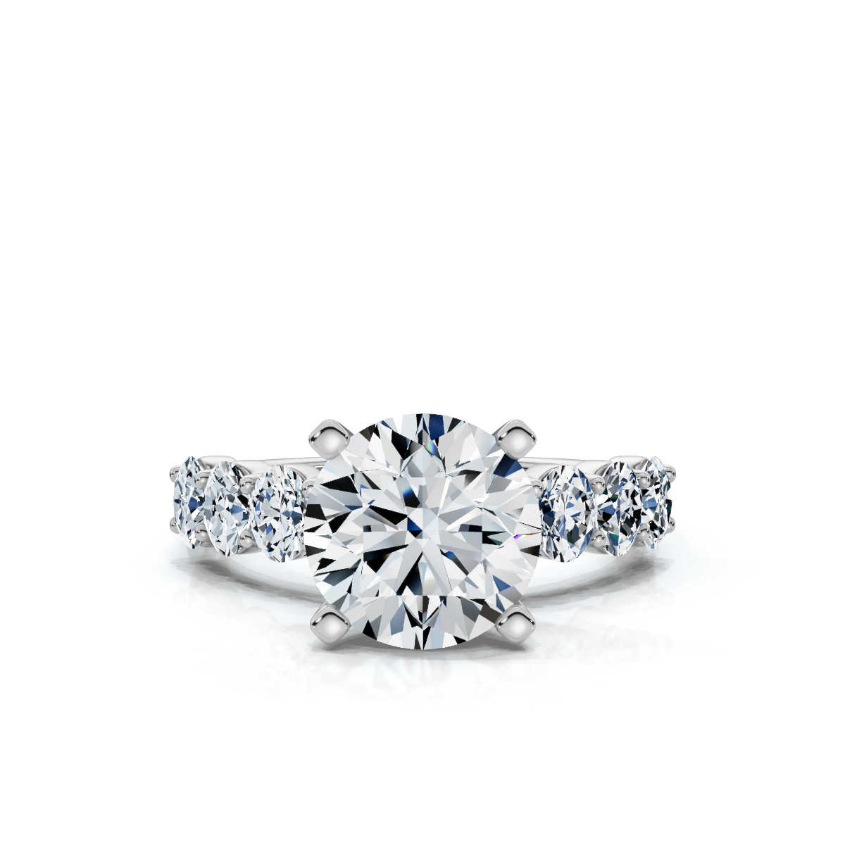 14K White Gold Ataya Accents Lab Grown Diamond Ring (2/3 ct. tw)