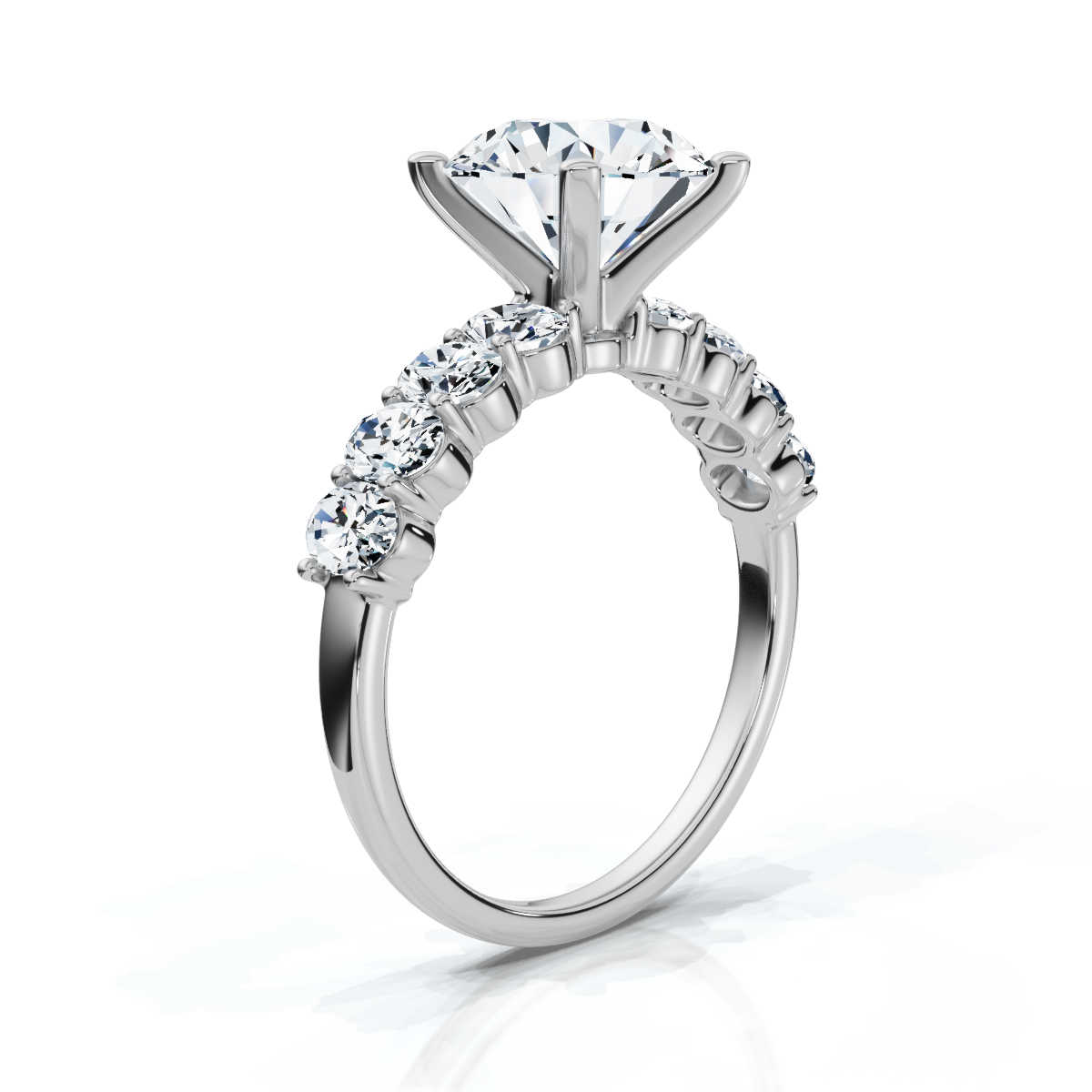14K White Gold Ataya Accents Lab Grown Diamond Ring (2/3 ct. tw)