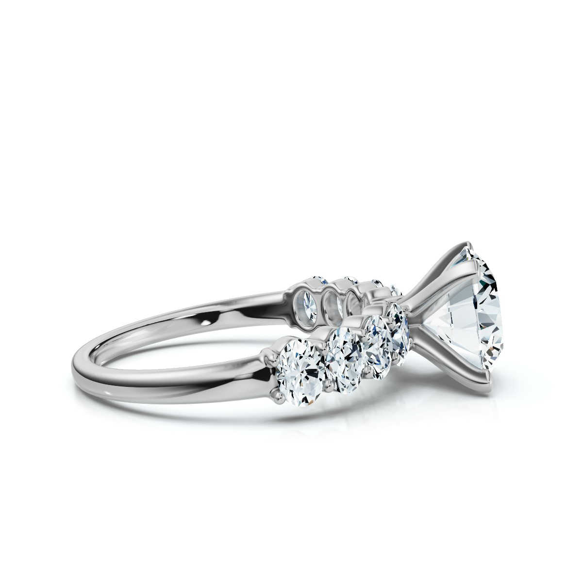 14K White Gold Ataya Accents Lab Grown Diamond Ring (2/3 ct. tw)