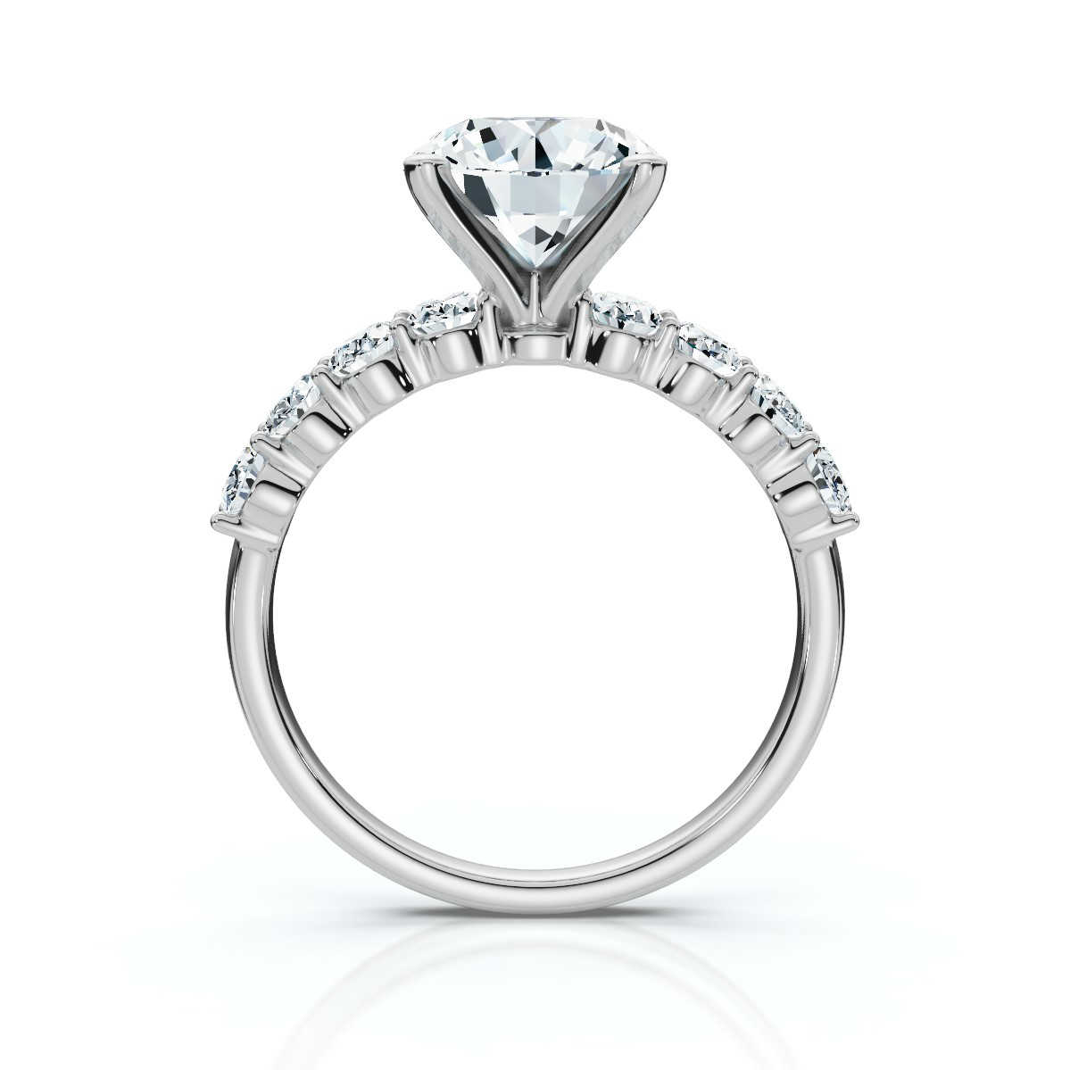 14K White Gold Ataya Accents Lab Grown Diamond Ring (2/3 ct. tw)