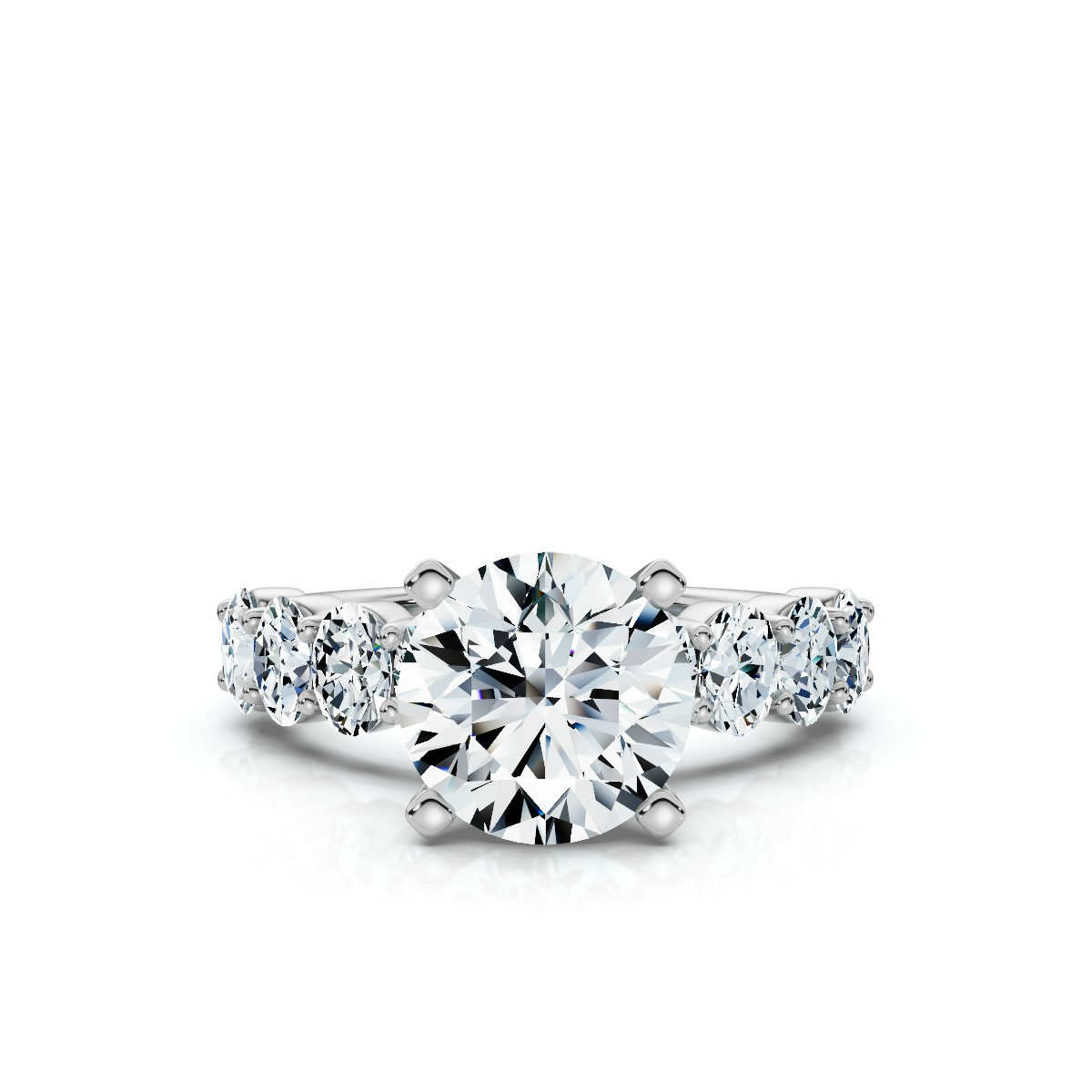 14K White Gold Ataya Accents Lab Grown Diamond Ring (1 1/20 ct. tw)