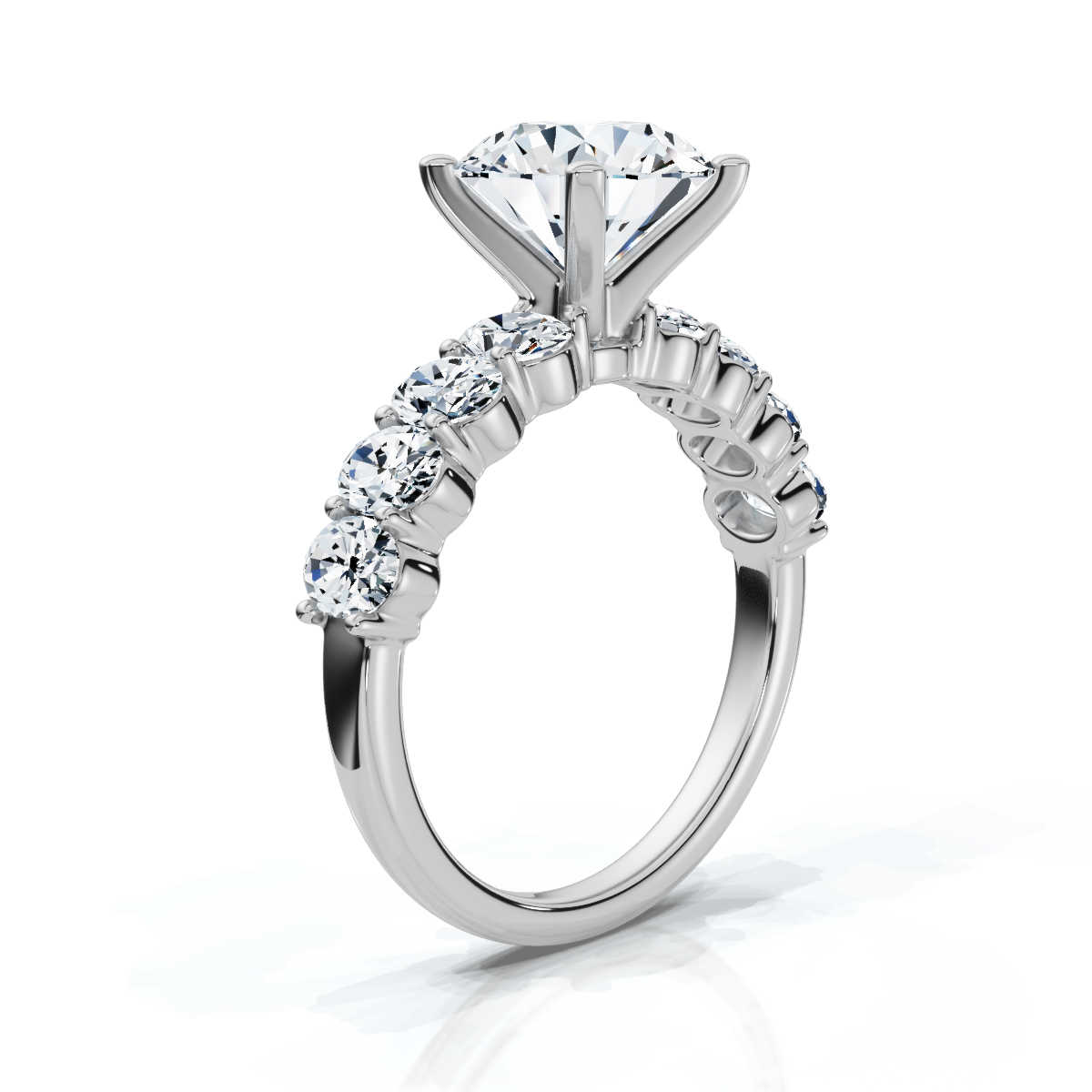 14K White Gold Ataya Accents Lab Grown Diamond Ring (1 1/20 ct. tw)