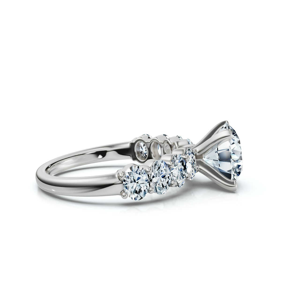 14K White Gold Ataya Accents Lab Grown Diamond Ring (1 1/20 ct. tw)