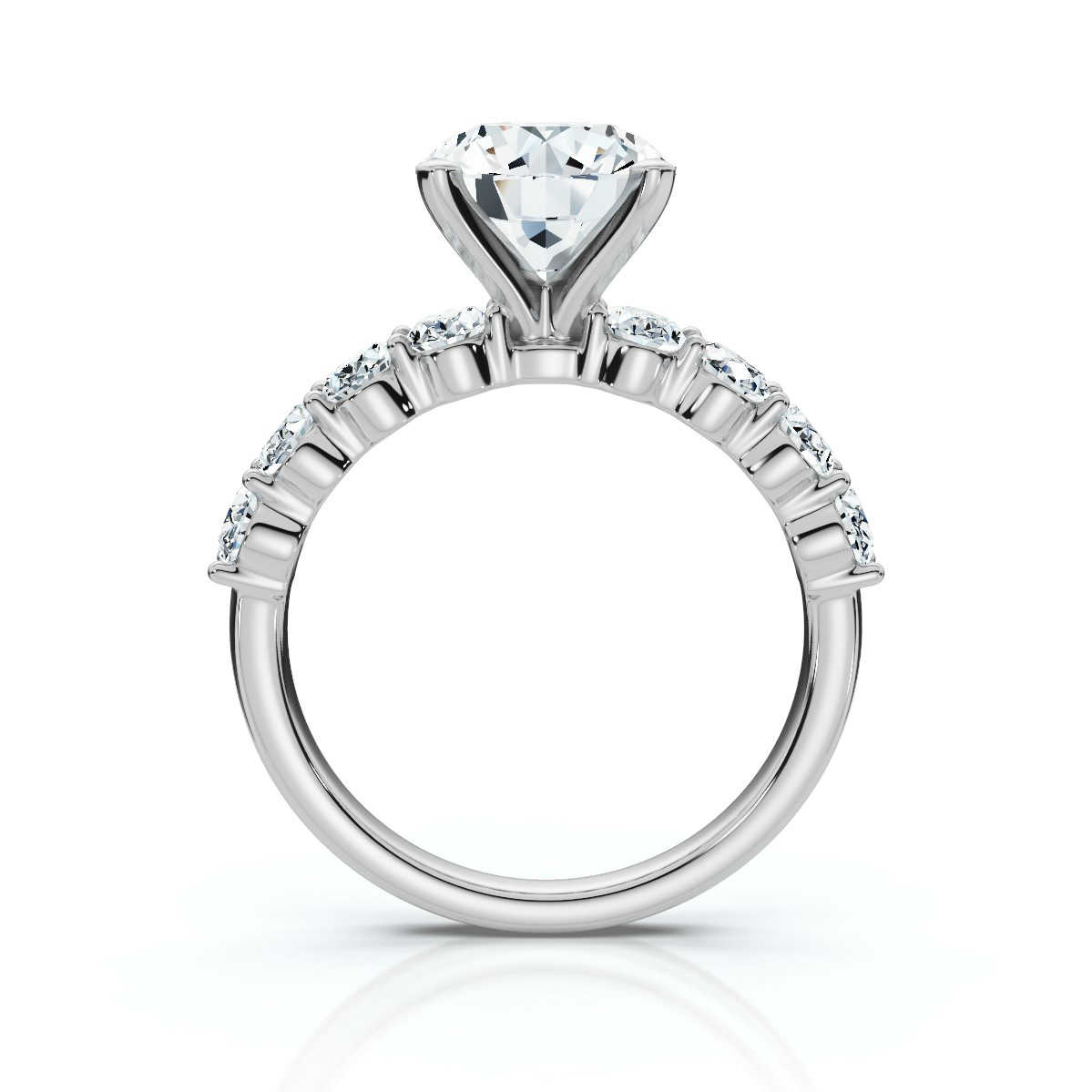 14K White Gold Ataya Accents Lab Grown Diamond Ring (1 1/20 ct. tw)