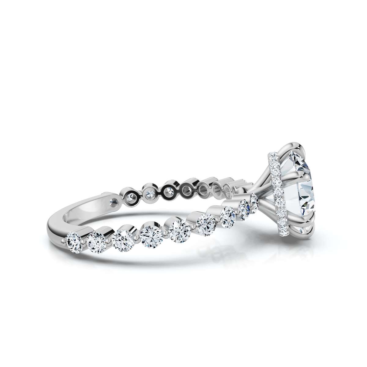 14K White Gold Eudora Hidden Accents Lab Grown Diamond Ring (1/2 ct. tw)