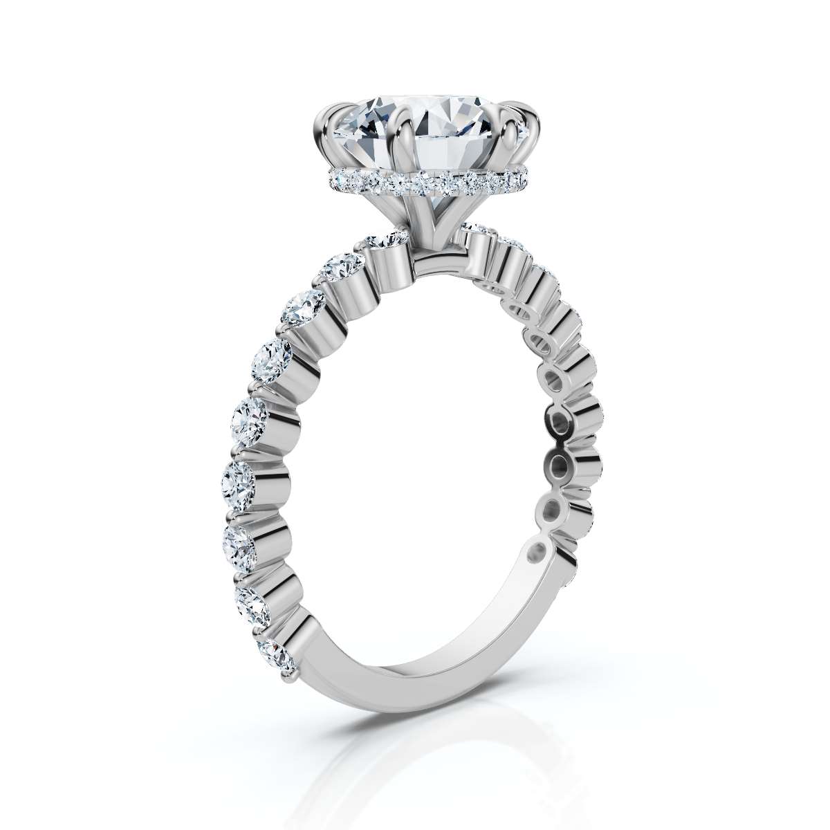 14K White Gold Eudora Hidden Accents Lab Grown Diamond Ring (3/4 ct. tw)