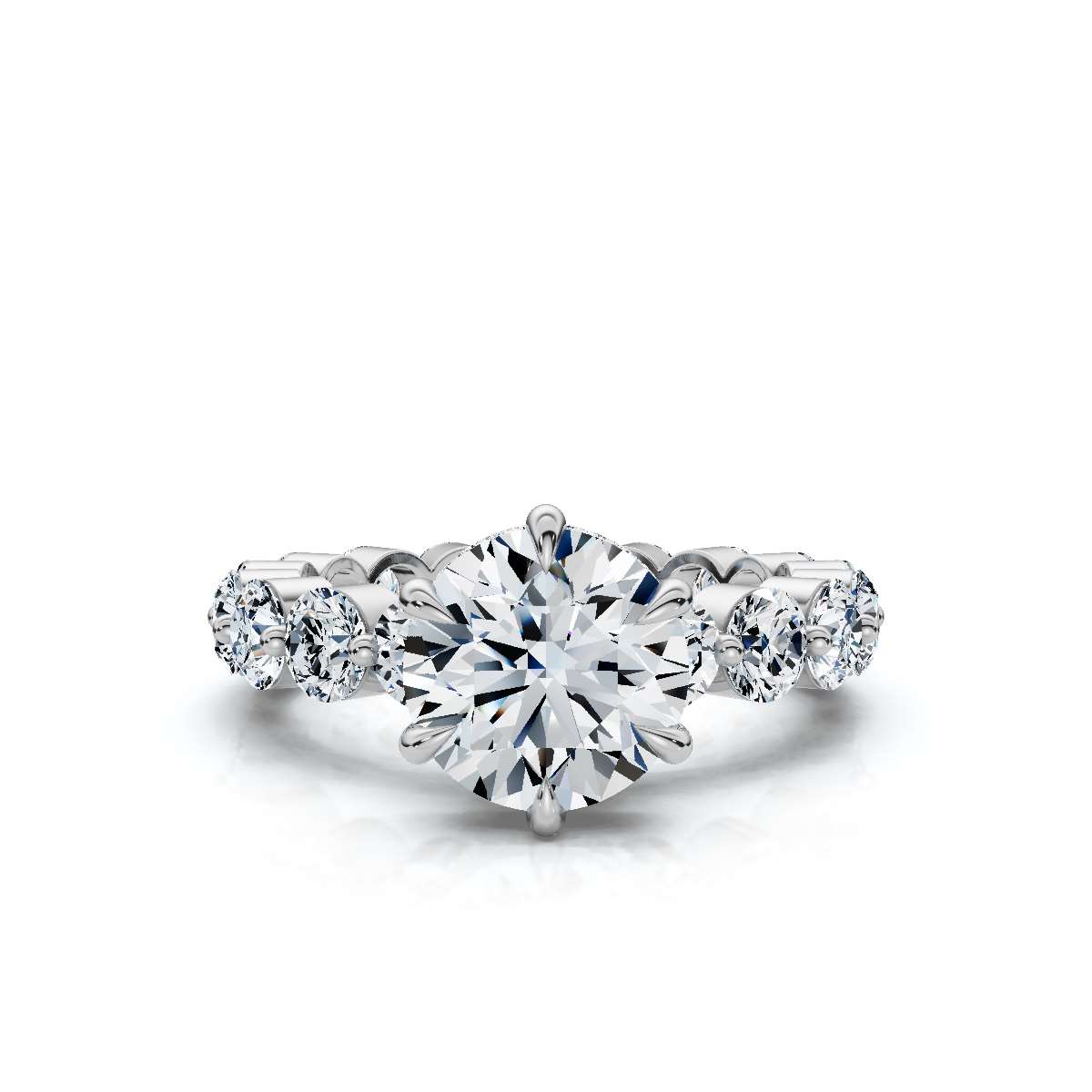 14K White Gold Eudora Hidden Accents Lab Grown Diamond Ring (3 ct. tw)