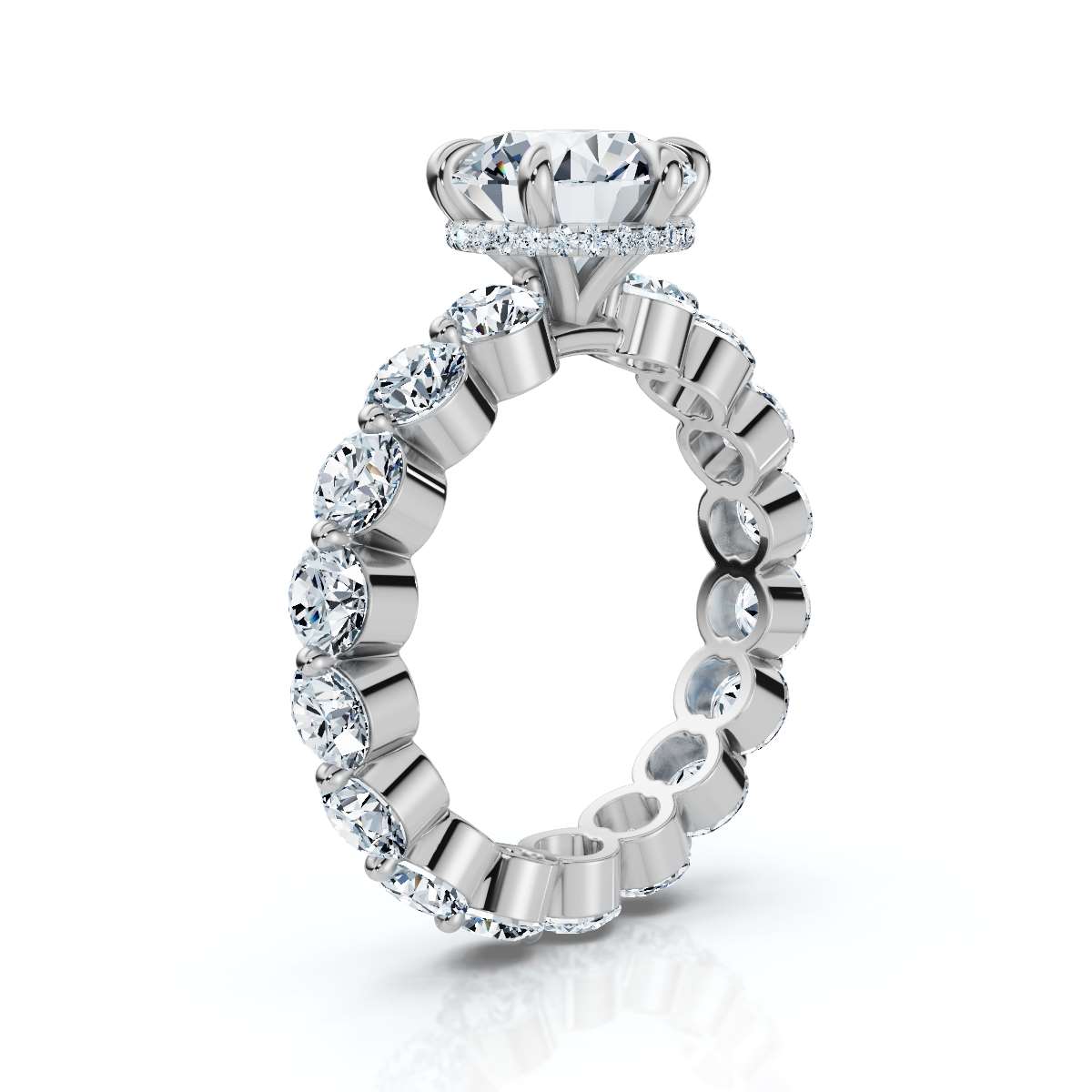 14K White Gold Eudora Hidden Accents Lab Grown Diamond Ring (3 ct. tw)
