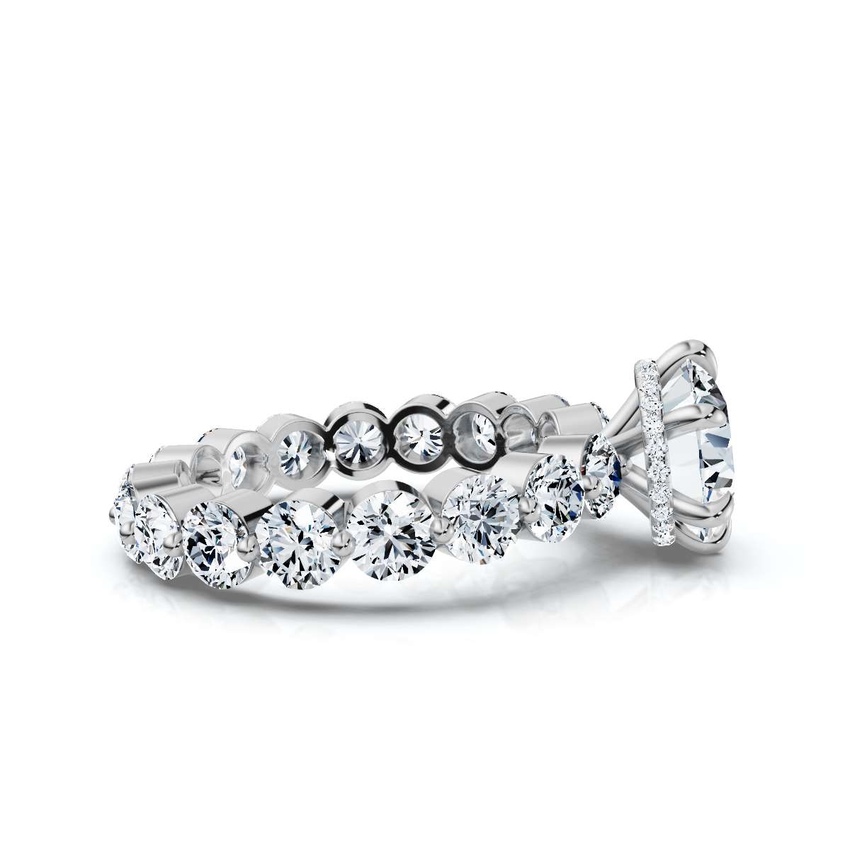 14K White Gold Eudora Hidden Accents Lab Grown Diamond Ring (3 ct. tw)