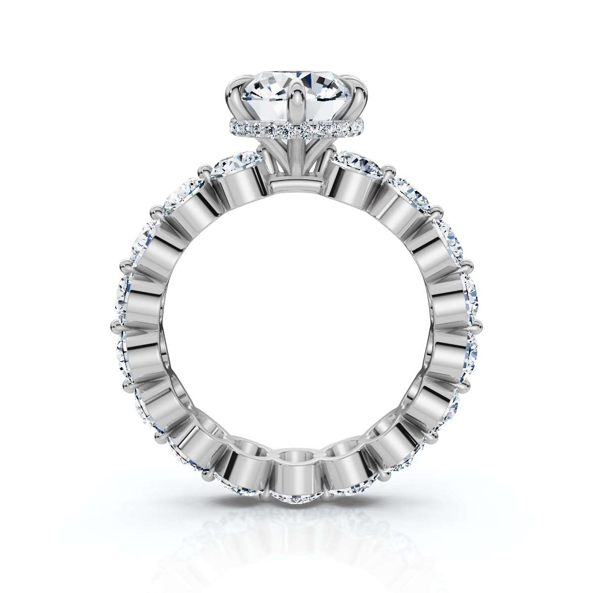 14K White Gold Eudora Hidden Accents Lab Grown Diamond Ring (3 ct. tw)