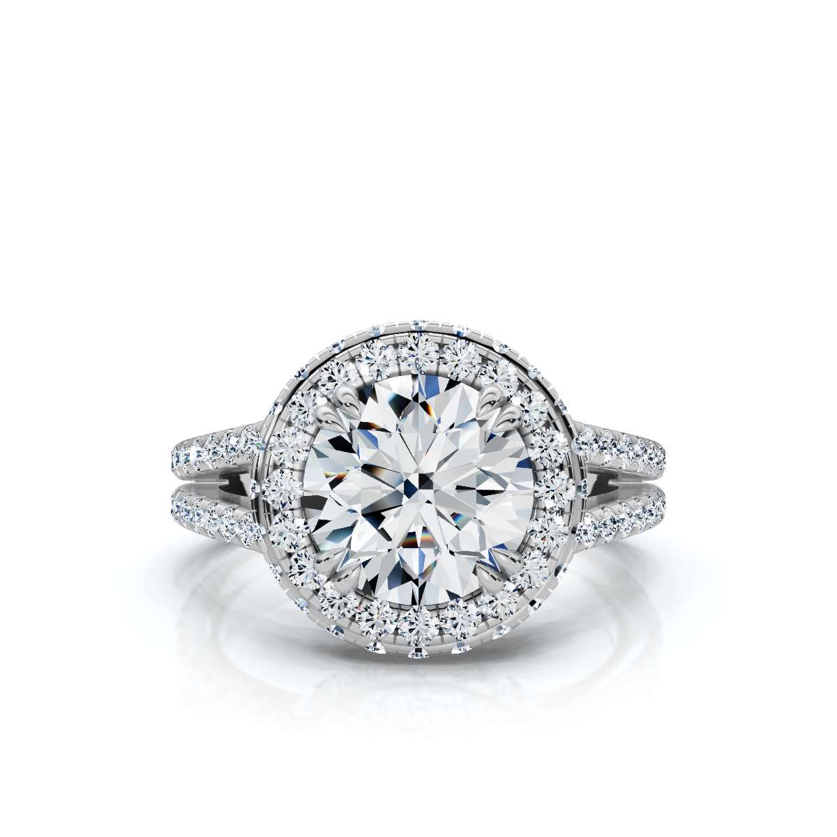 14K White Gold Breeta Halo Lab Grown Diamond Ring (1 ct. tw)