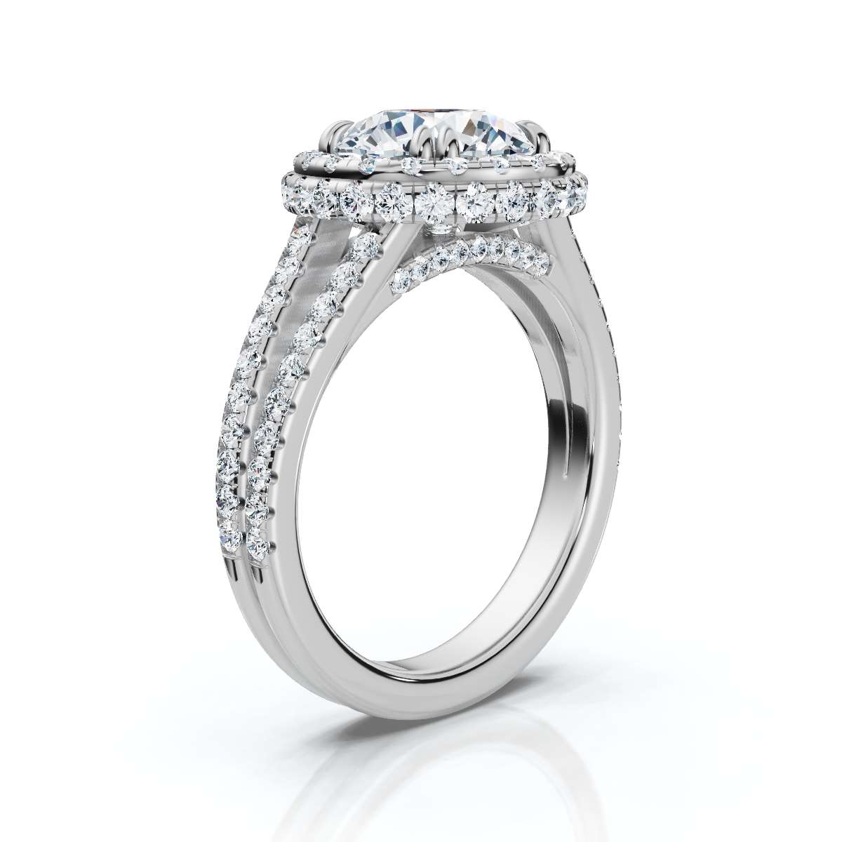 14K White Gold Breeta Halo Lab Grown Diamond Ring (1 ct. tw)
