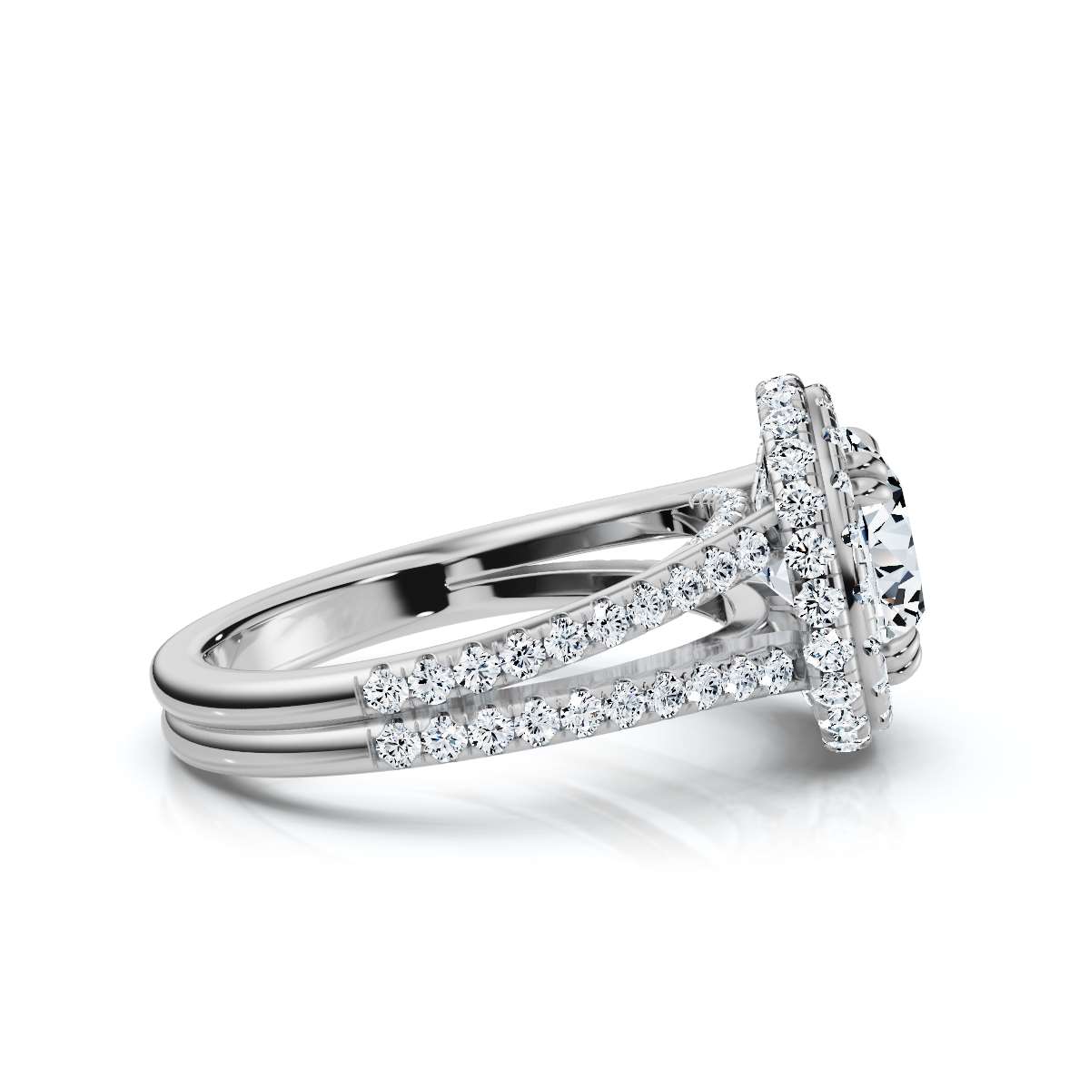 14K White Gold Breeta Halo Lab Grown Diamond Ring (1 ct. tw)