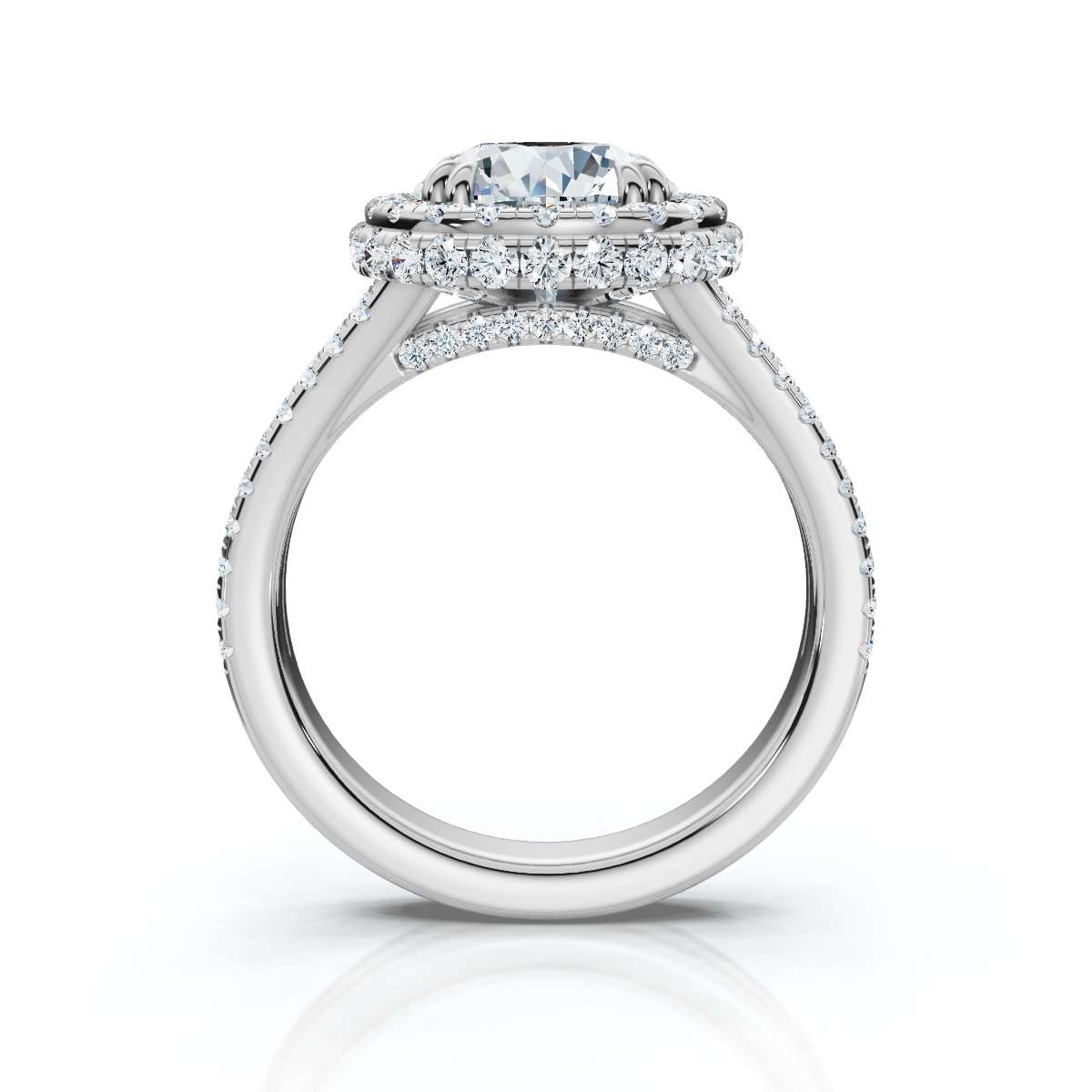 14K White Gold Breeta Halo Lab Grown Diamond Ring (1 ct. tw)