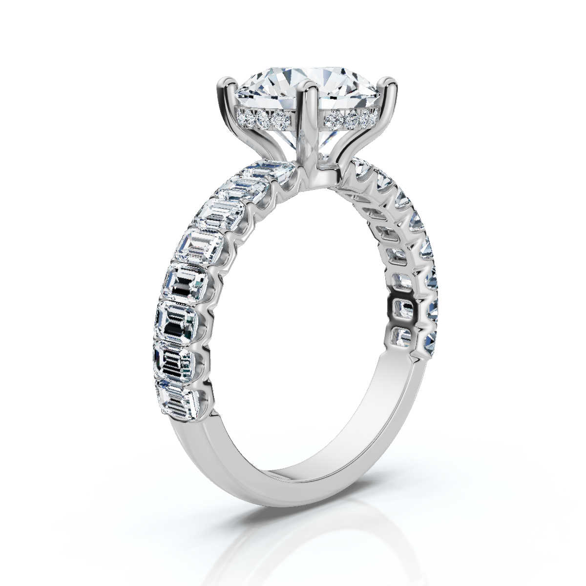 14K White Gold Rayne Hidden Halo Lab Grown Diamond Ring (1 1/2 ct. tw)