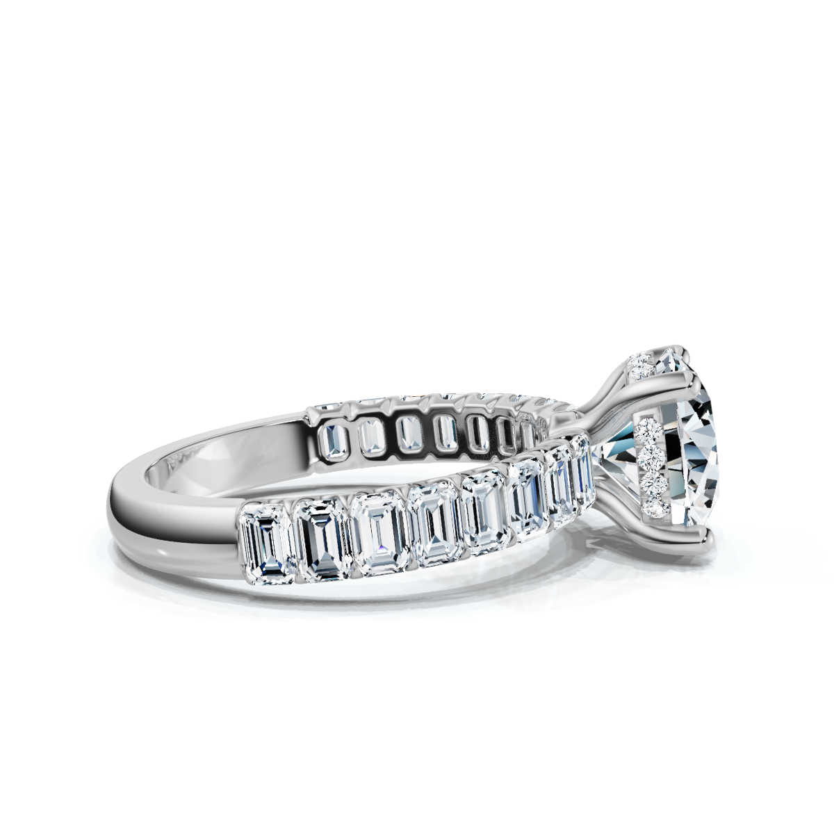 14K White Gold Rayne Hidden Halo Lab Grown Diamond Ring (1 1/2 ct. tw)