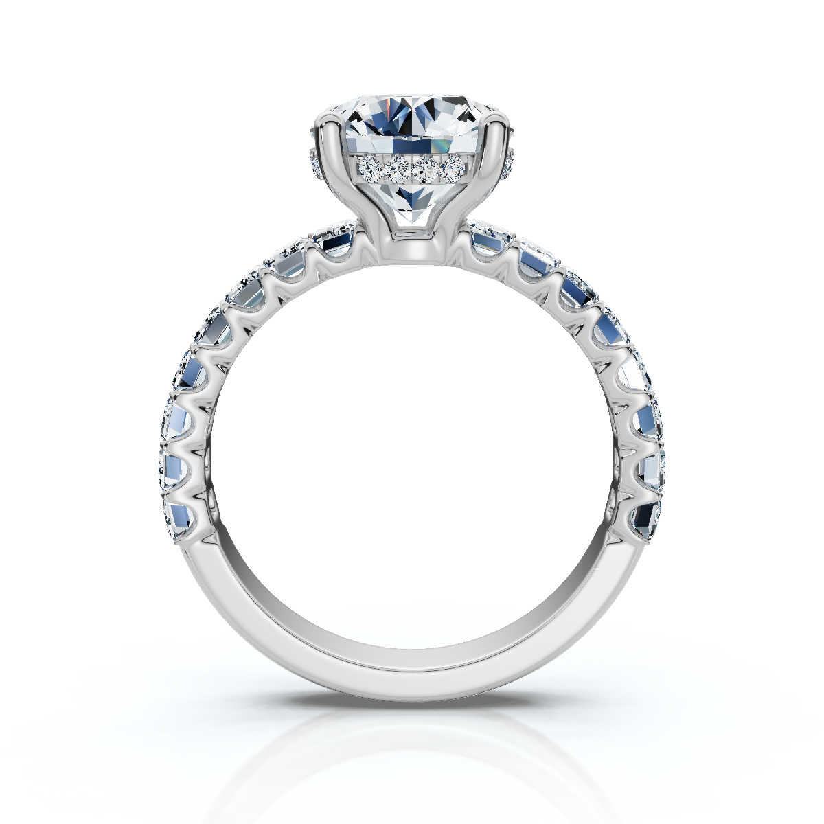 14K White Gold Rayne Hidden Halo Lab Grown Diamond Ring (1 1/2 ct. tw)