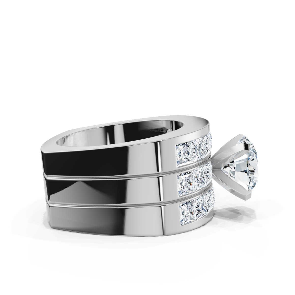 14K White Gold Mariah Accents Lab Grown Diamond Ring (2 1/6 ct. tw)