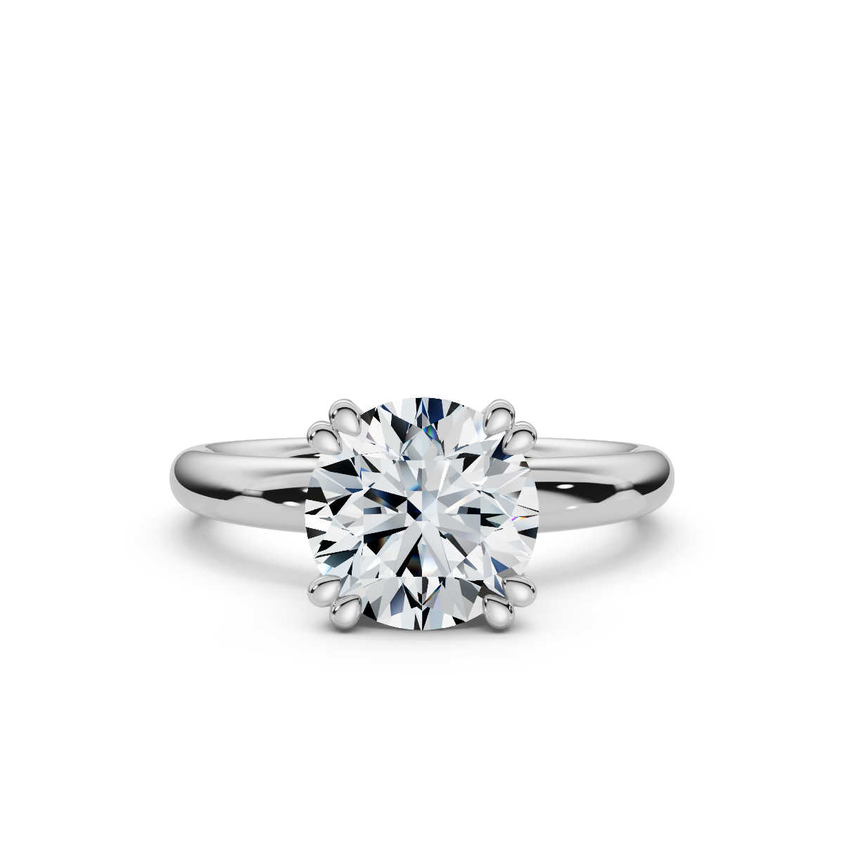 14K White Gold Aaliyah Solitaire Engagement Ring 