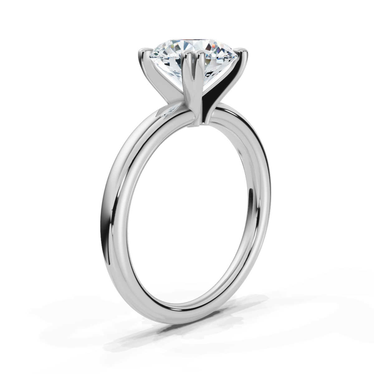 14K White Gold Aaliyah Solitaire Engagement Ring 