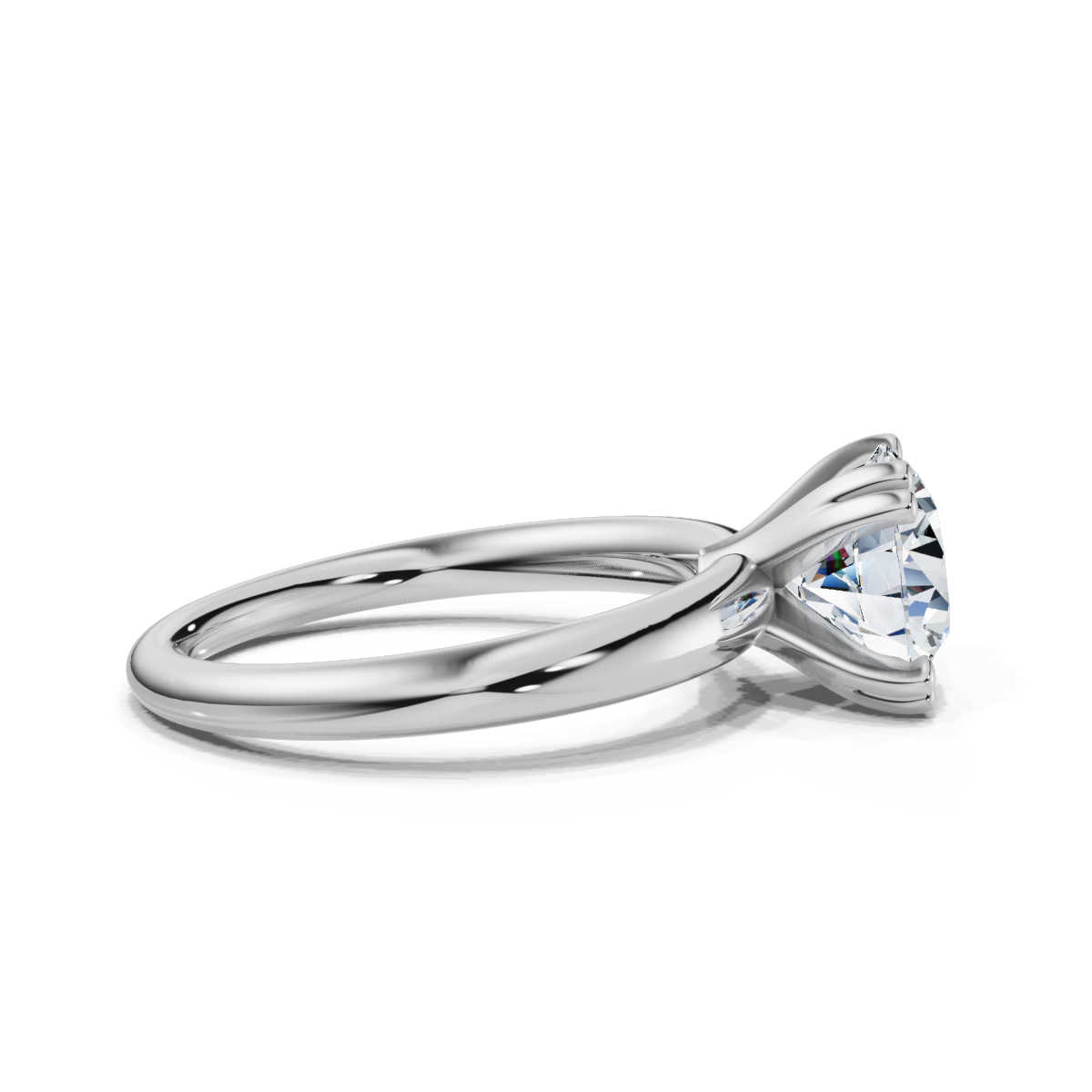 14K White Gold Aaliyah Solitaire Engagement Ring 