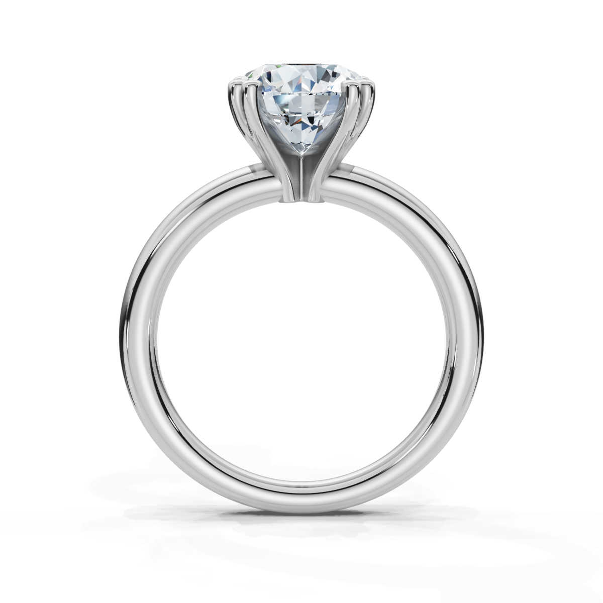 14K White Gold Aaliyah Solitaire Engagement Ring 