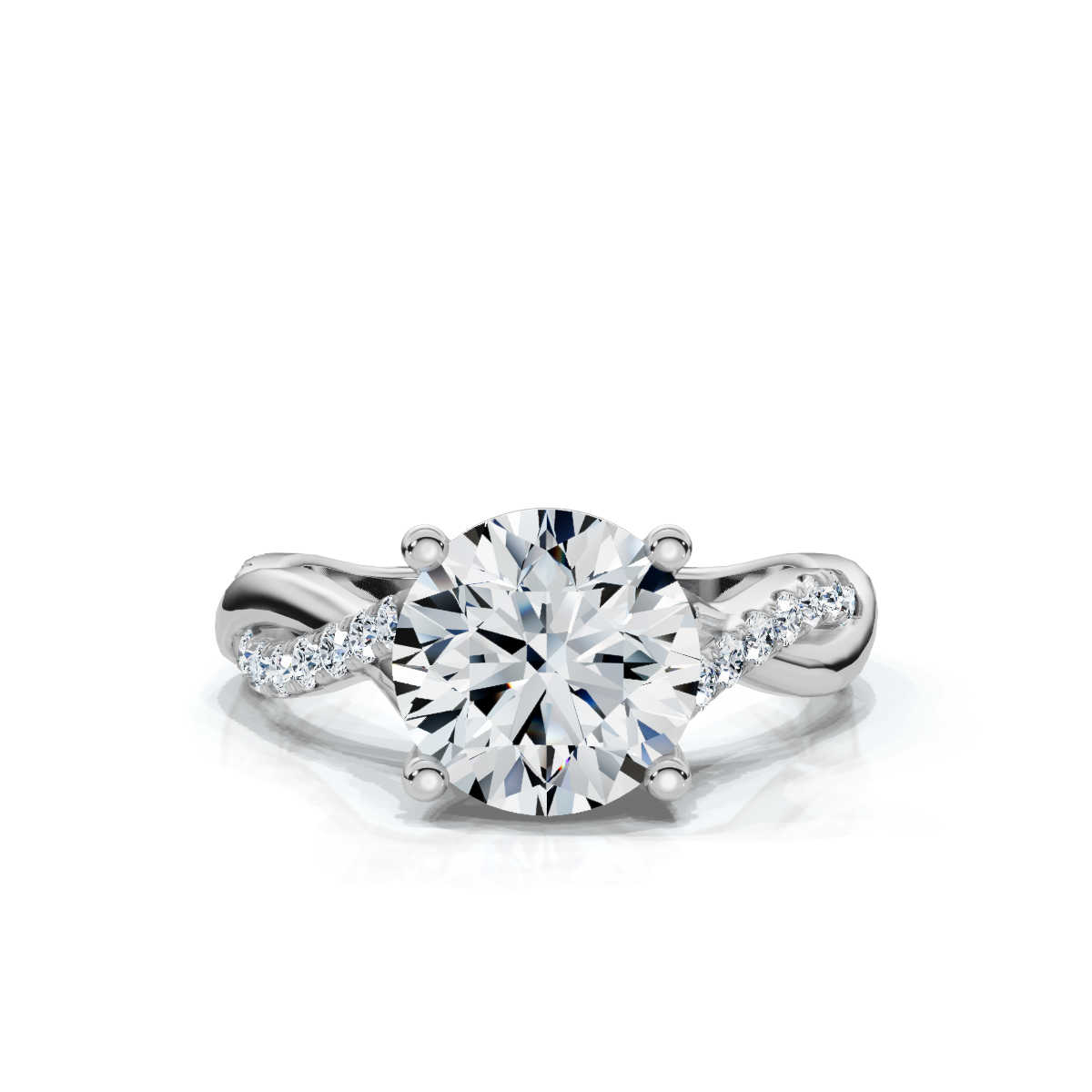 14K White Gold Cassidy Nature Inspired Lab Grown Diamond Ring (1/5 ct. tw)