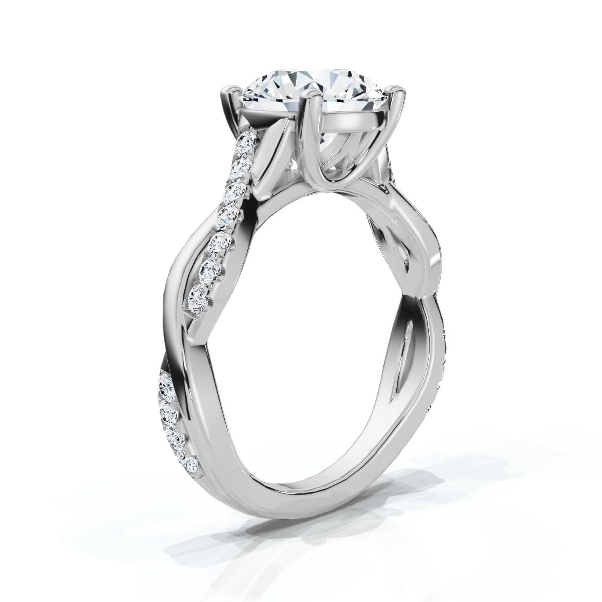 14K White Gold Cassidy Nature Inspired Lab Grown Diamond Ring (1/5 ct. tw)