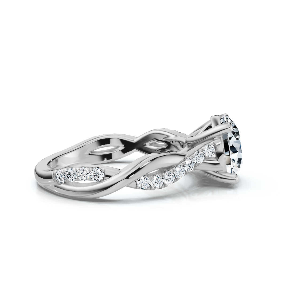 14K White Gold Cassidy Nature Inspired Lab Grown Diamond Ring (1/5 ct. tw)