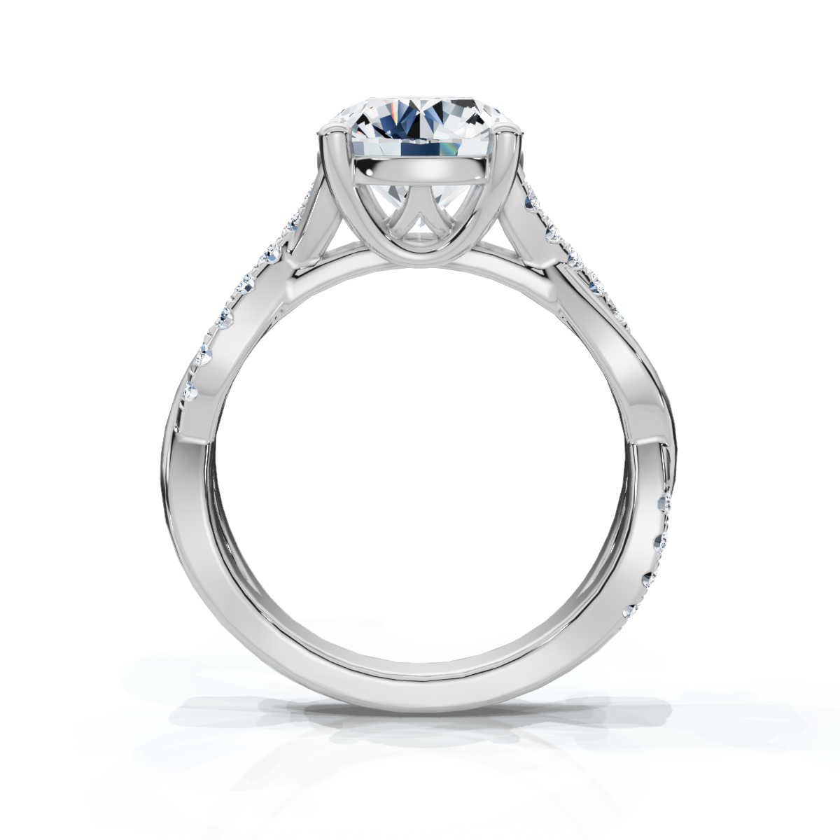 14K White Gold Cassidy Nature Inspired Lab Grown Diamond Ring (1/5 ct. tw)
