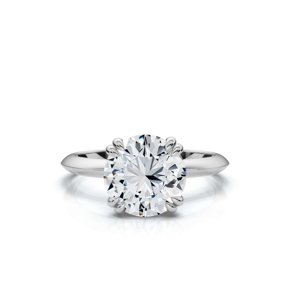 14K White Gold Kass Solitaire Engagement Ring 