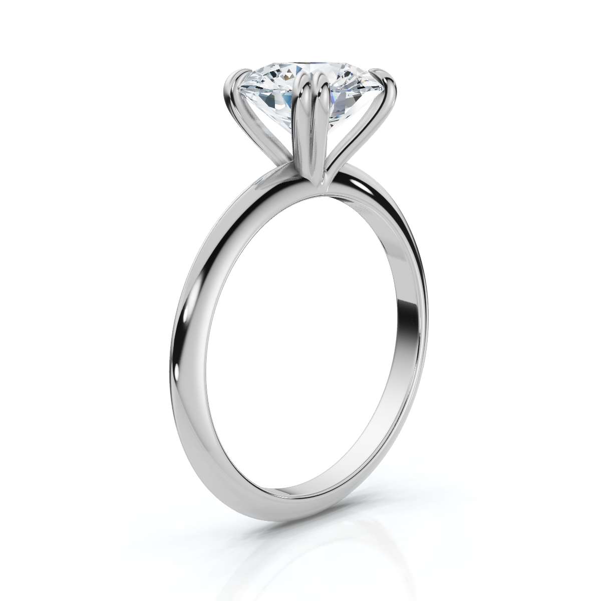 14K White Gold Kass Solitaire Engagement Ring 